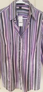 Express striped Career Button Up